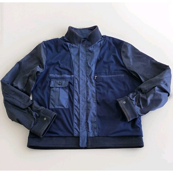 Brooks Brothers Bomber Jacket Mens L Navy LS Pockes Zip Mockneck Lined Preppy - Picture 11 of 16